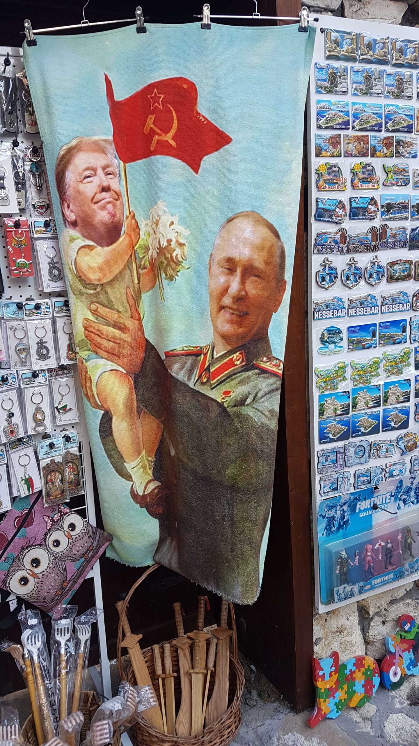 Trump supporter. Stalin holding baby.