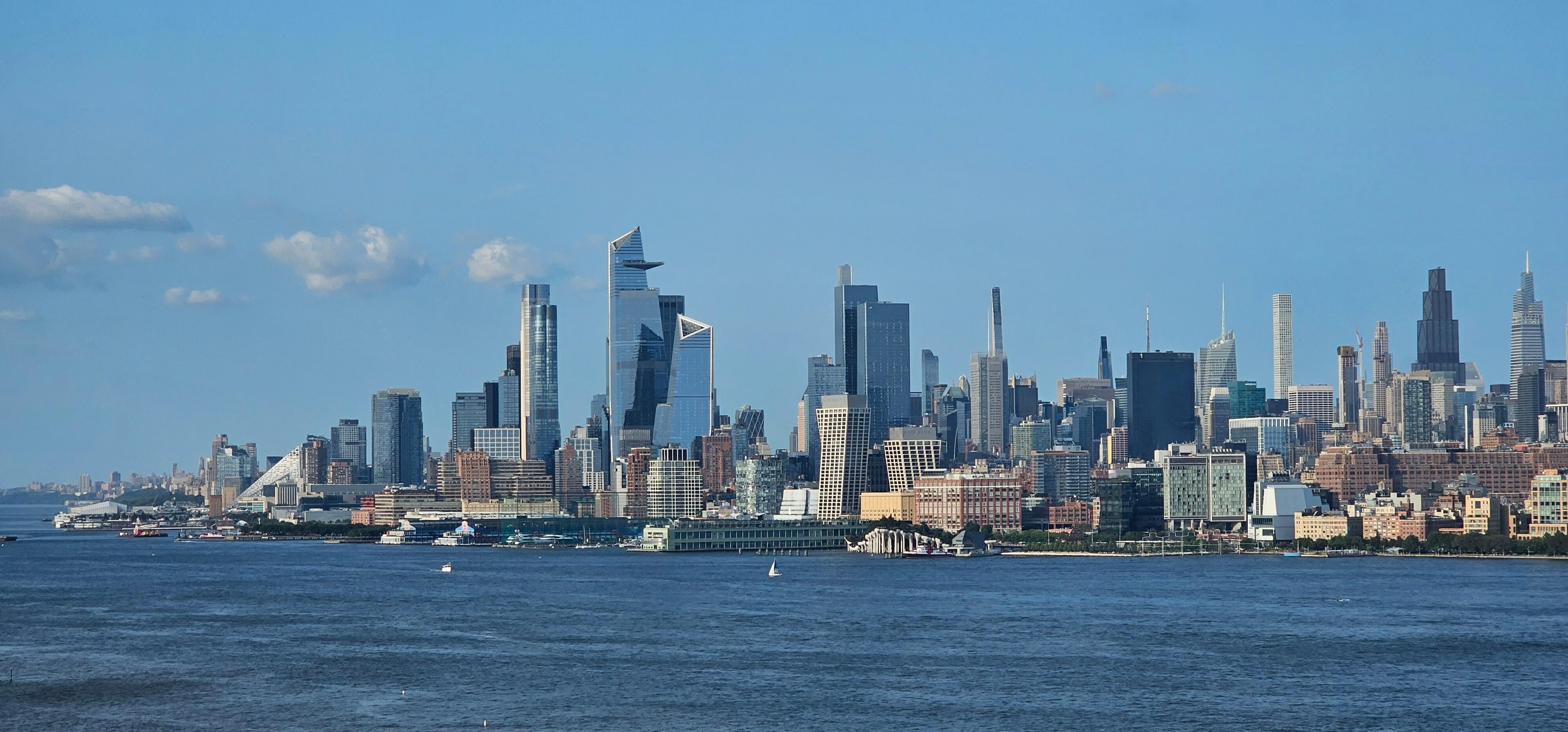 Manhattan view from Newport apartment
