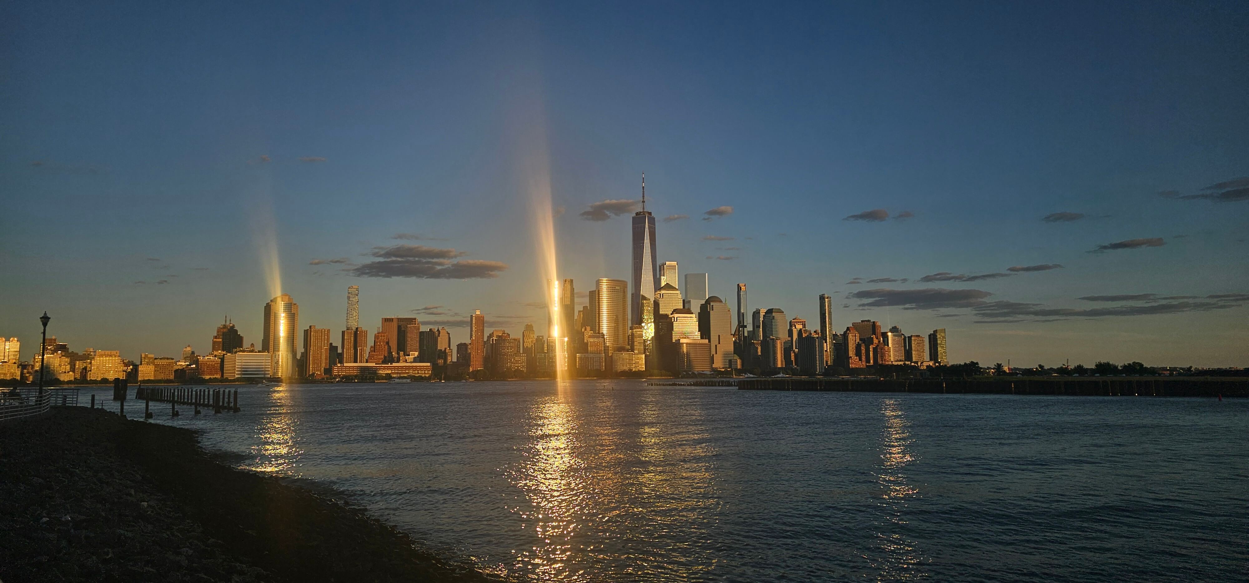 Manhattan reflecting sunset